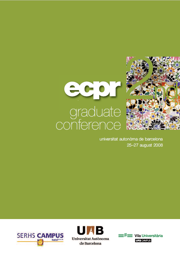ECPR Graduate Student Conference Barcelona, 25 - 27 August 2008 programme cover image